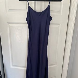 Navy Blue Zara Midi Slip Dress